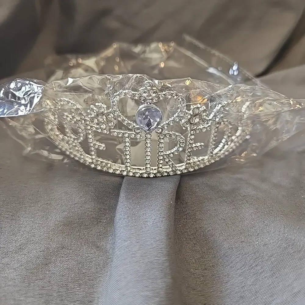 “Retired” Rhinestone Tiara diamonds purple jewelry diamond sparkle celebration
